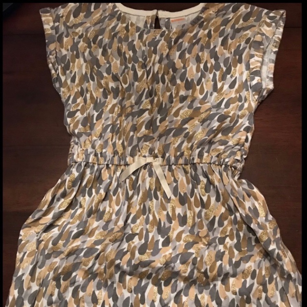 GYMBOREE Girls Silver & Gold Print Dress/Top 7